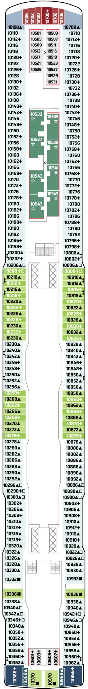 Norwegian Joy Deck 10 deck plan