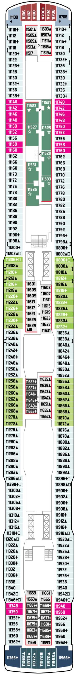 Norwegian Joy Deck 11 deck plan