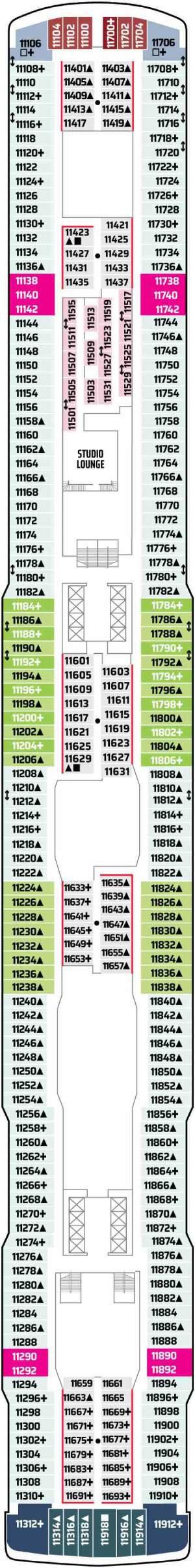 Norwegian Encore Deck 11 deck plan
