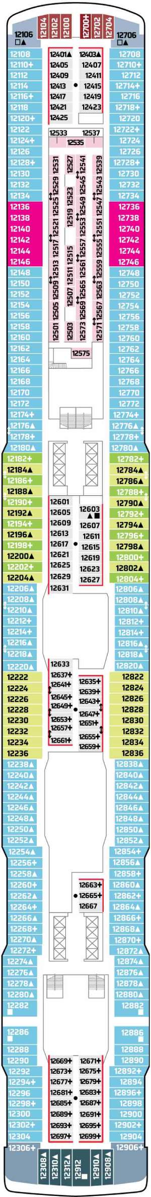 Norwegian Encore Deck 12 deck plan