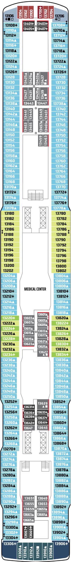Norwegian Encore Deck 13 deck plan