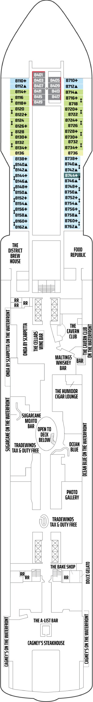 Norwegian Encore Deck 8 deck plan