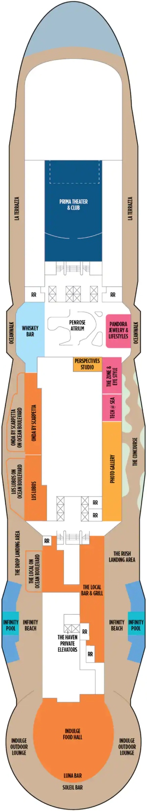 Norwegian Prima Deck 8 deck plan