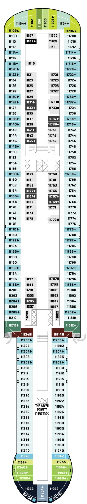 Norwegian Prima Deck 11 deck plan