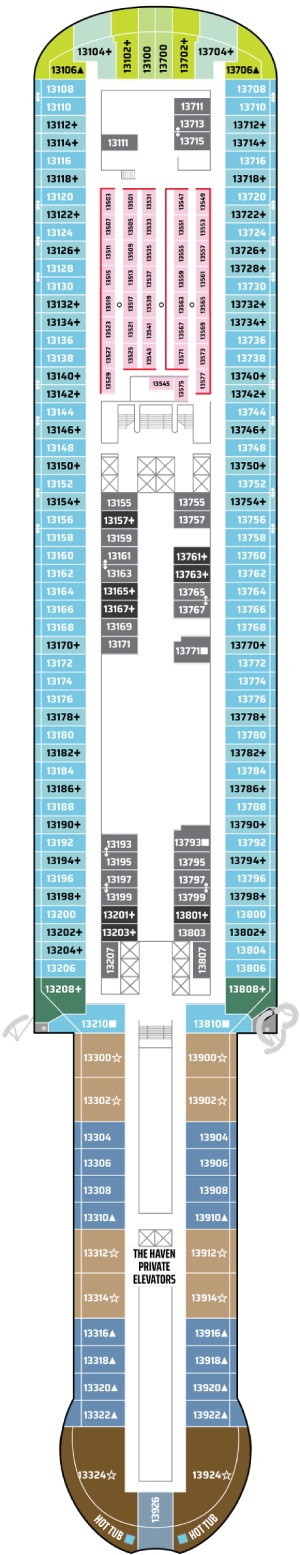 Norwegian Prima Deck 13 deck plan