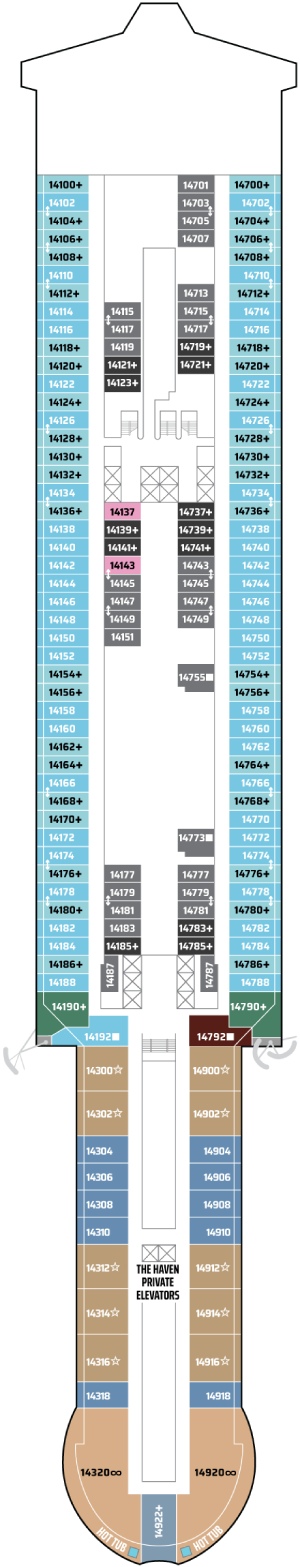 Norwegian Prima Deck 14 deck plan