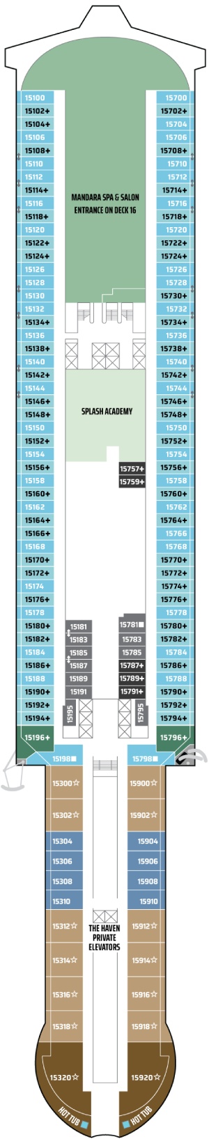 Norwegian Prima Deck 15 deck plan