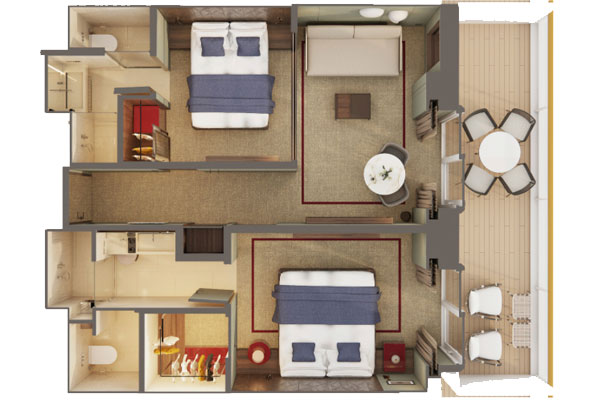 The Haven 2-bedroom Family Villa With Large Balcony