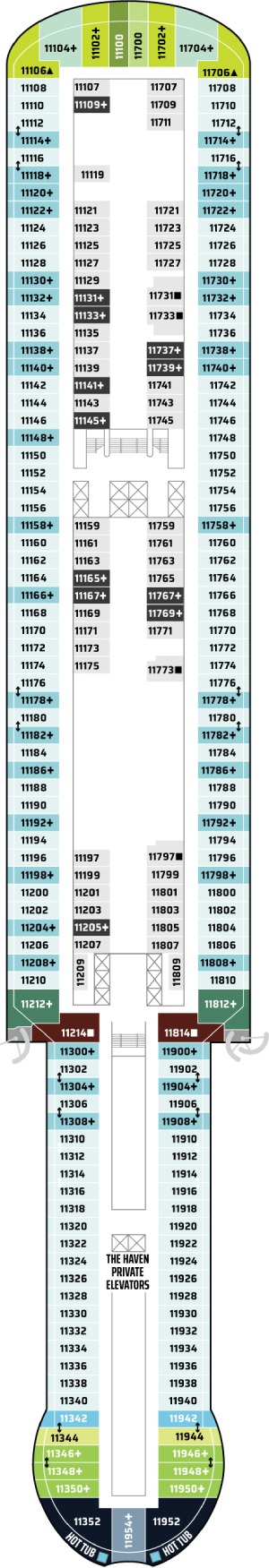 Norwegian Viva Deck 11 deck plan