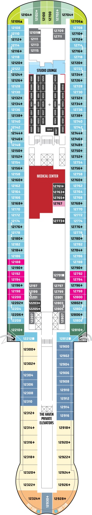 Norwegian Viva Deck 12 deck plan