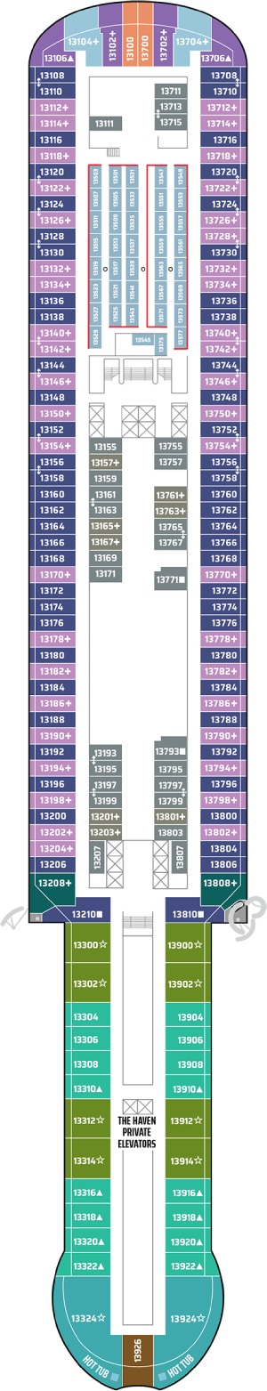 Norwegian Viva Deck 13 deck plan