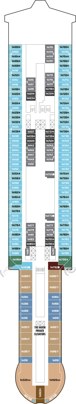 Norwegian Viva Deck 14 deck plan