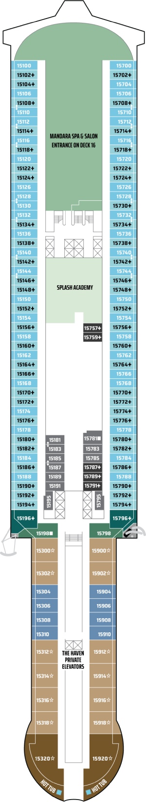 Norwegian Viva Deck 15 deck plan