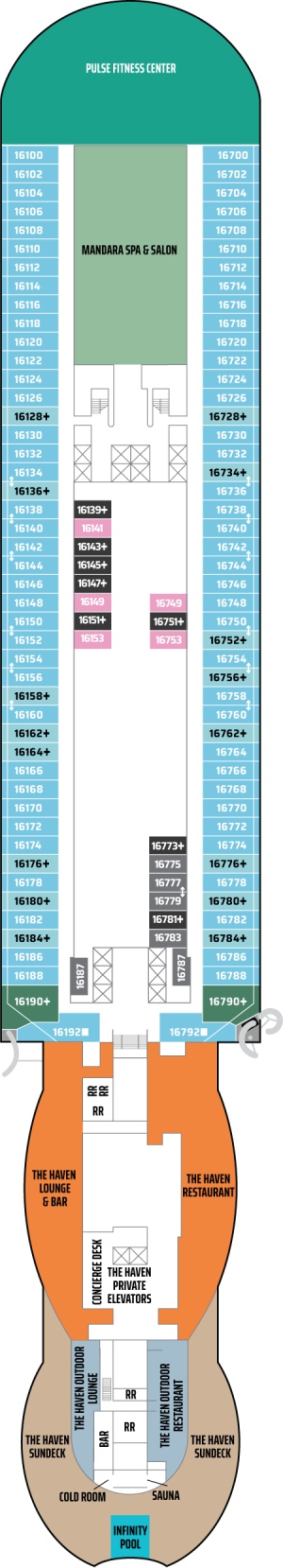 Norwegian Viva Deck 16 deck plan