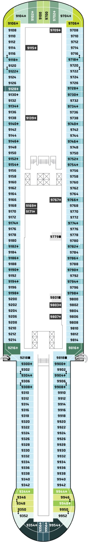 Norwegian Viva Deck 9 deck plan