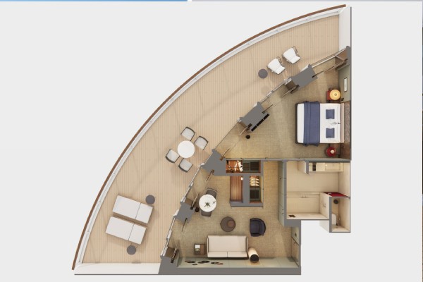 The Haven Aft-Facing Owner's Suite With Master Bedroom & Large Balcony