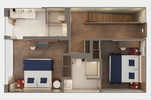 The Haven 3-Bedroom Duplex Suite with Large Balcony