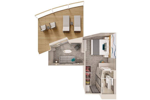 Forward-Facing Suite With Master Bedroom &amp; Large Balcony