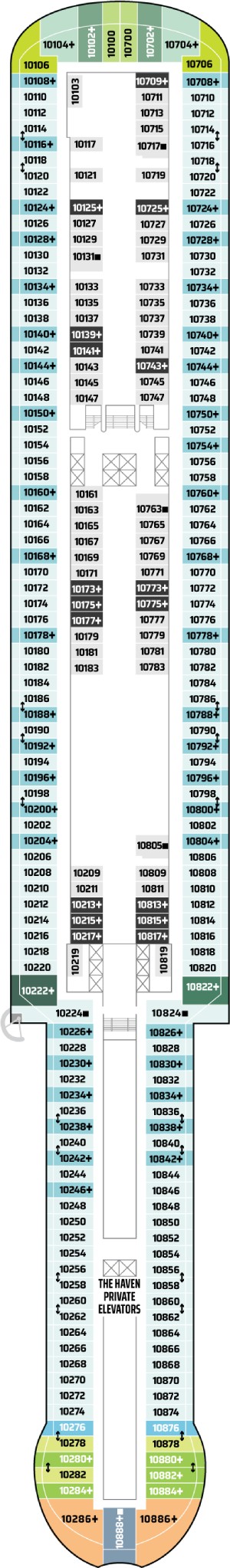 Norwegian Aqua Deck 10 deck plan