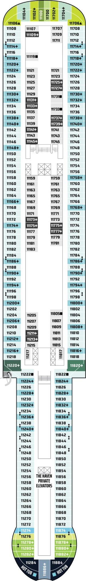 Norwegian Aqua Deck 11 deck plan
