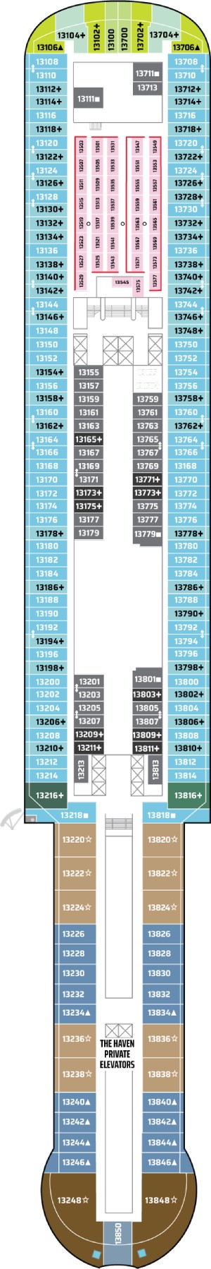 Norwegian Aqua Deck 13 deck plan