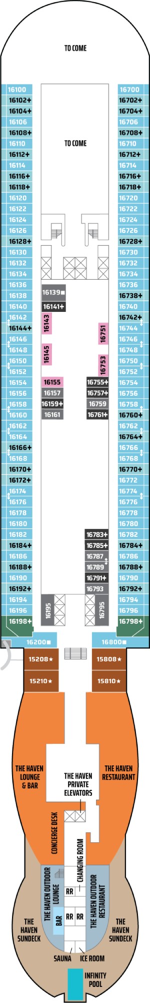 Norwegian Aqua Deck 16 deck plan