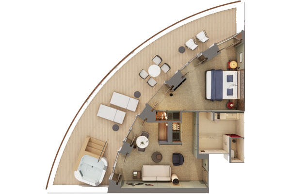 The Haven Aft-Facing Owner's Suite With Master Bedroom & Large Balcony
