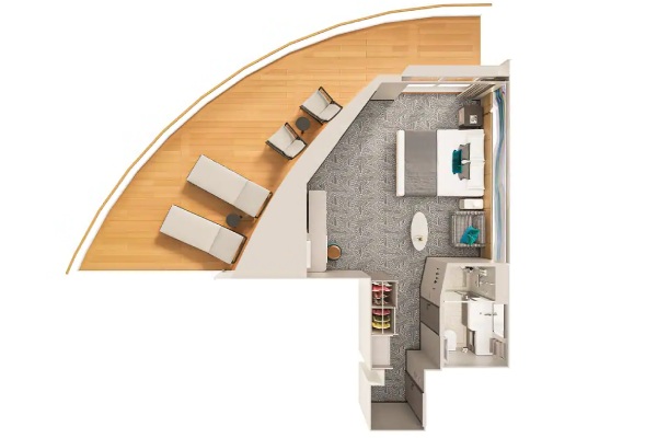 Forward-Facing Club Balcony Suite with Large Balcony