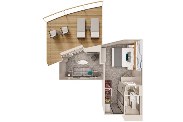 Forward-Facing Suite With Master Bedroom &amp; Large Balcony
