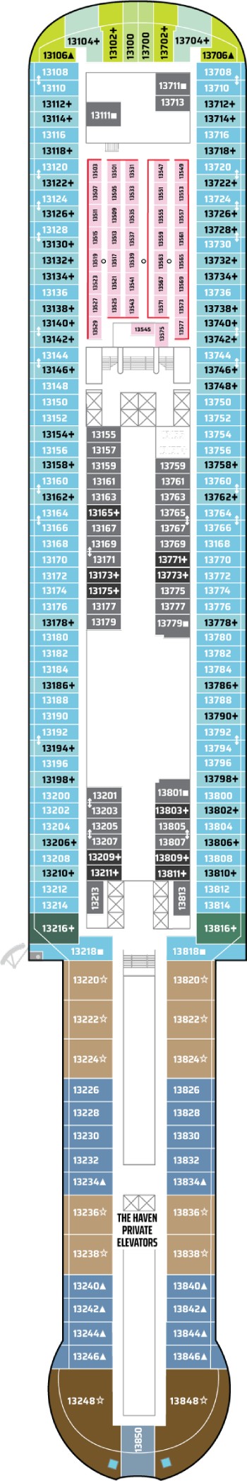 Norwegian Luna Deck 13 deck plan