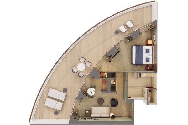 The Haven Aft-Facing Owner's Suite With Master Bedroom & Large Balcony