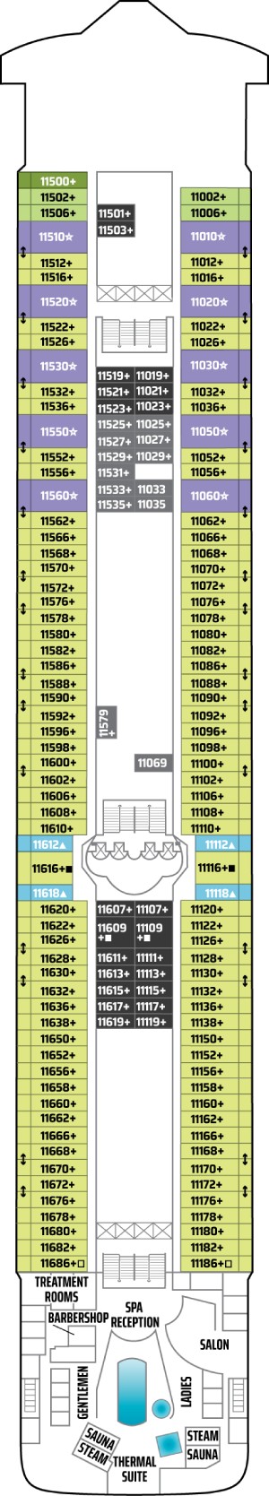 Norwegian Dawn Deck 11 deck plan