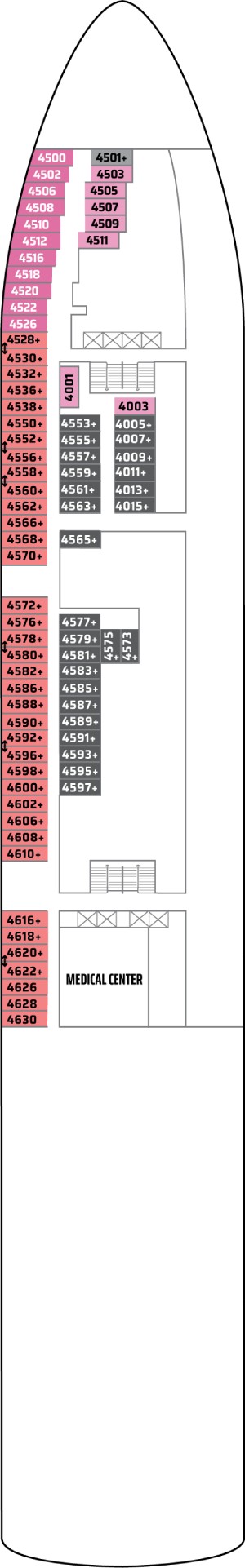 Norwegian Dawn Deck 4 deck plan