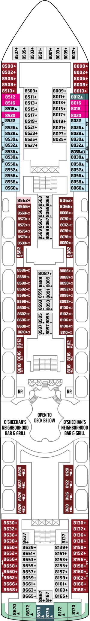 Norwegian Dawn Deck 8 deck plan