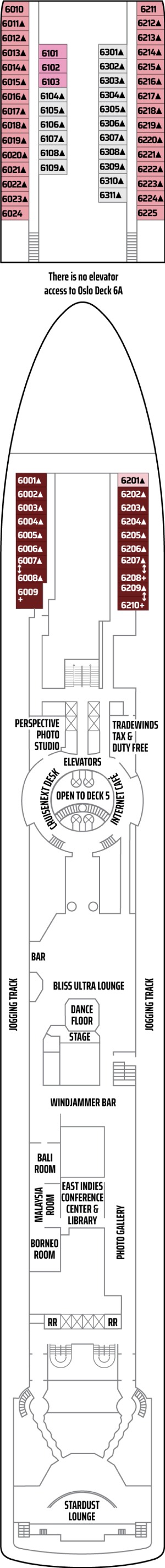Norwegian Sun Deck 6 deck plan