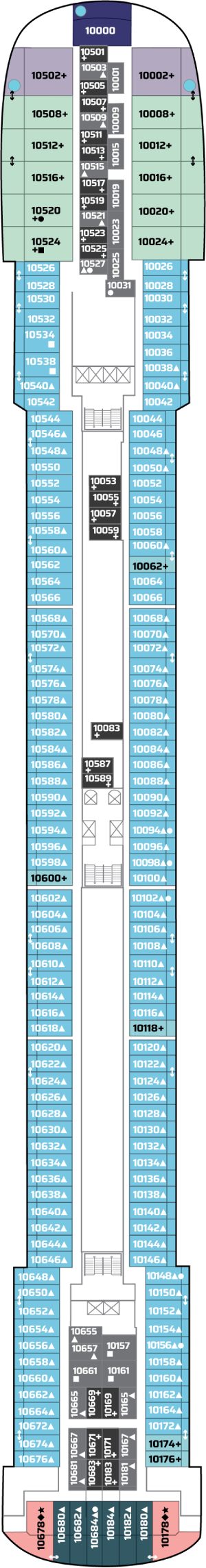 Pride of America Deck 10 deck plan