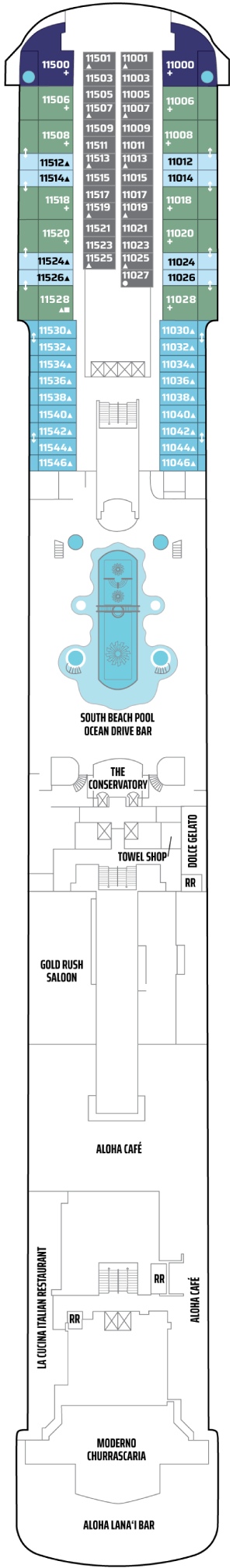 Pride of America Deck 11 deck plan