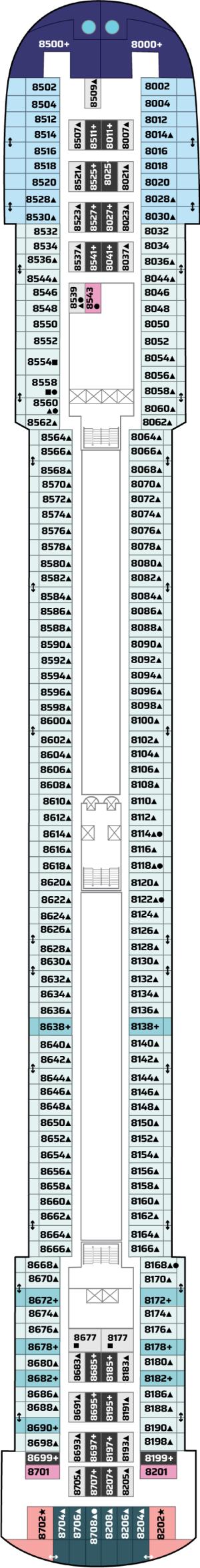 Pride of America Deck 08 deck plan