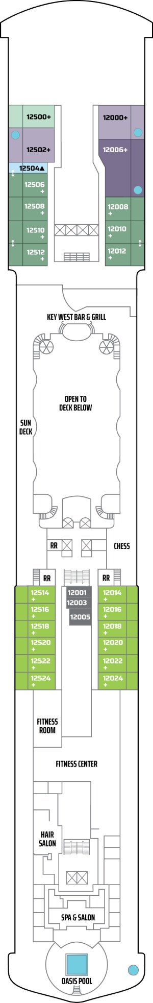Pride of America Deck 12 deck plan