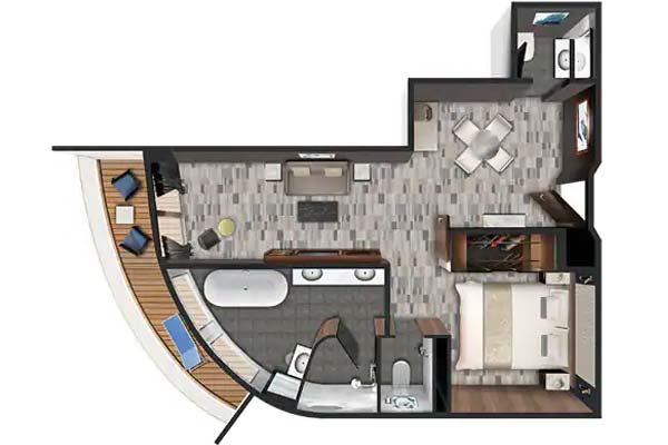 Aft-Facing Owner's Suite with Master Bedroom & Balcony