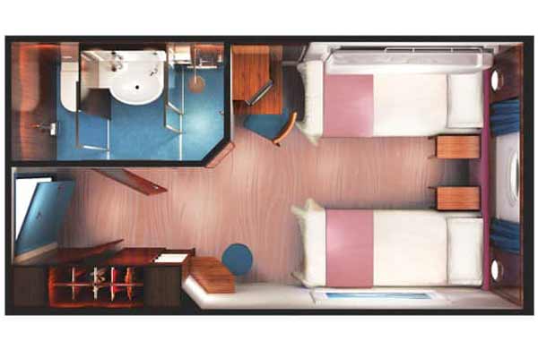 Mid-Ship Oceanview Stateroom with Porthole
