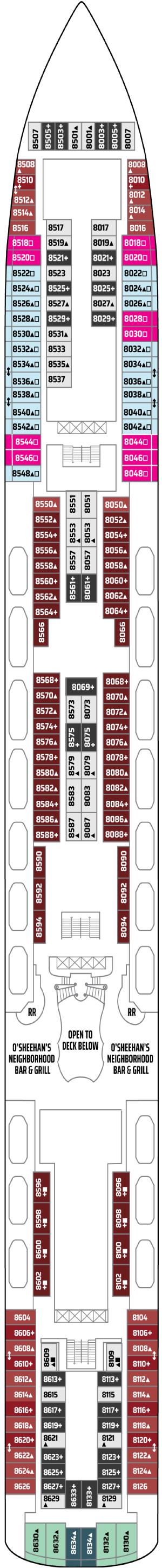 Norwegian Jewel Deck 8 deck plan