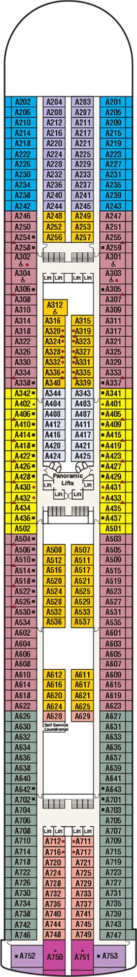 Emerald Princess Deck 12 - Aloha Deck deck plan