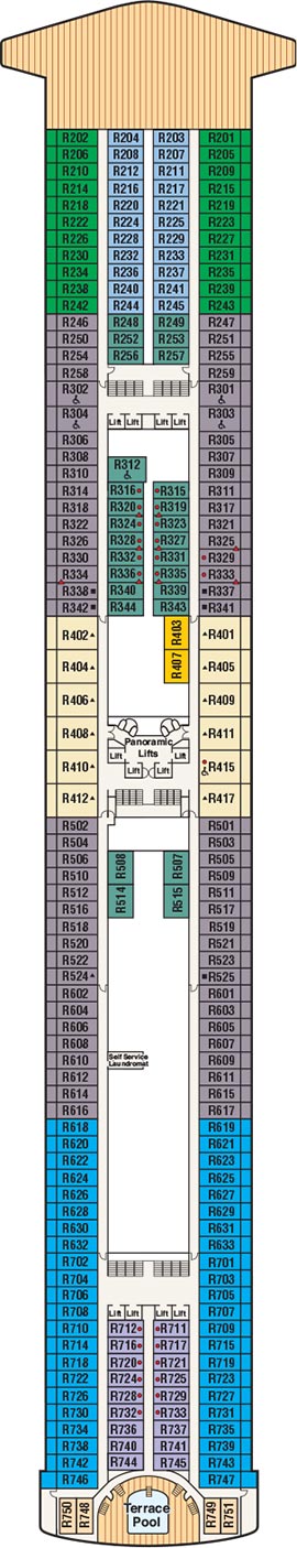 Emerald Princess Deck 14 - Riviera Deck deck plan