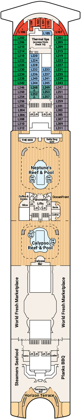 Emerald Princess Deck 15 - Lido Deck deck plan