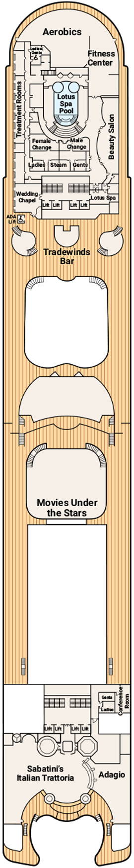 Emerald Princess Deck 16 - Sun Deck  deck plan