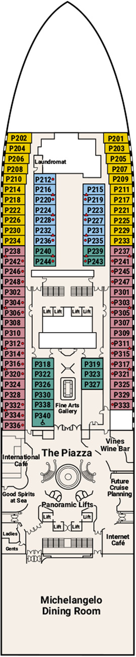 Emerald Princess Deck 5 - Plaza Deck deck plan