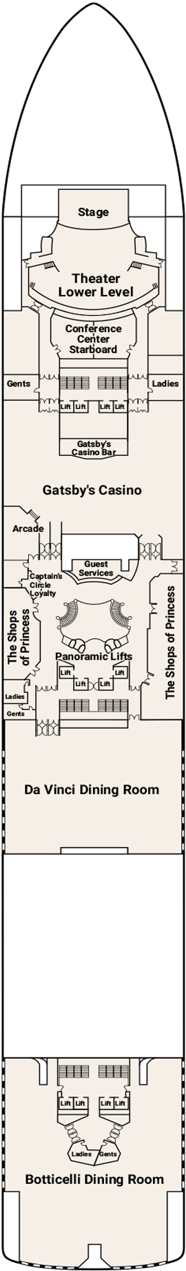Emerald Princess Deck 6 - Fiesta Deck deck plan