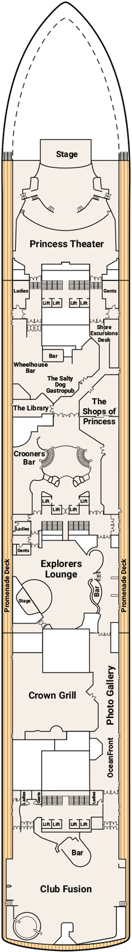 Emerald Princess Deck 7 - Promenade Deck deck plan