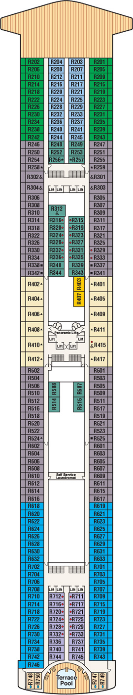 Crown Princess Deck 14 - Riviera Deck deck plan